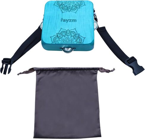 rayzm Mini Tambourine Cajon - Maple Wood Cajon Drum with Dual-Sound Zones, Jingles, Adjustable Waist/Leg Strap & Bag, Portable Percussion Instrument for Rhythm Practice & Live Shows in Kuwait