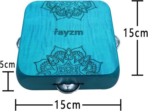 rayzm Mini Tambourine Cajon - Maple Wood Cajon Drum with Dual-Sound Zones, Jingles, Adjustable Waist/Leg Strap & Bag, Portable Percussion Instrument for Rhythm Practice & Live Shows in Kuwait