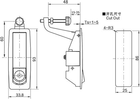 Electrical Panel Lock Electric Equipment Push Button Compression Trigger Flush(MS606-3) in Saudi Arabia