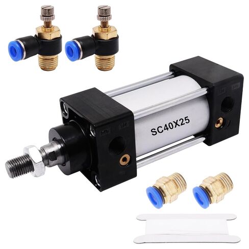 SC Pneumatic Cylinder Bore 40mm Stroke 150mm Aluminum Pneumatic Air Cylinders with 4Pcs Pneumatic Quick Fitting SC40X150 in Saudi Arabia