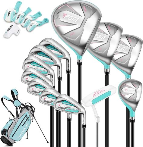 PGM Women's Oversea 9/12 Pieces Complete Golf Club Set with High-Strength Thin Face Design 460cc Driver - Golf Stand Bag & Headcovers in Saudi Arabia