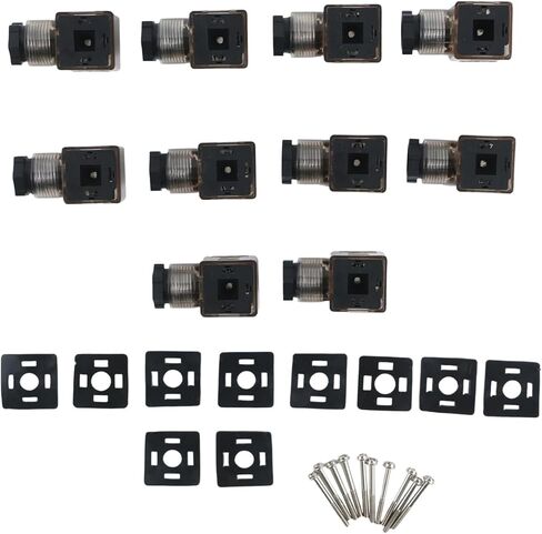 10 قطعة DIN 43650 نوع موصل الملف اللولبي 3 الشق مع ضوء مؤشر Led متوافق مع تطبيقات 12 فولت و24 فولت in Kuwait