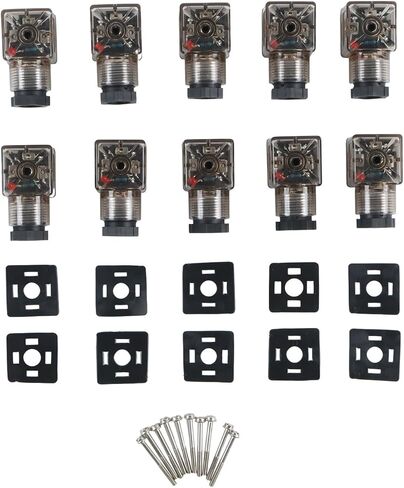 10 قطعة DIN 43650 نوع موصل الملف اللولبي 3 الشق مع ضوء مؤشر Led متوافق مع تطبيقات 12 فولت و24 فولت in Kuwait