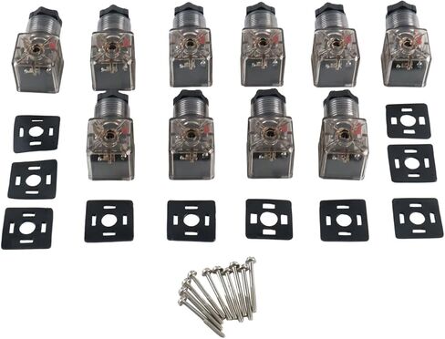 10 قطعة DIN 43650 نوع موصل الملف اللولبي 3 الشق مع ضوء مؤشر Led متوافق مع تطبيقات 12 فولت و24 فولت in Kuwait