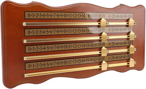 جهاز تسجيل ألعاب البلياردو الخشبي، ملحقات نادي البلياردو، مادة خشبية عالية الكثافة، لوحة تسجيل سنوكر ذات 4 مسارات، بني in Kuwait