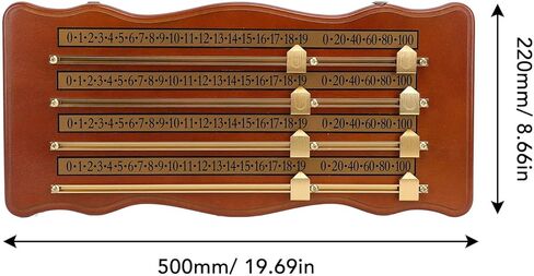 جهاز تسجيل ألعاب البلياردو الخشبي، ملحقات نادي البلياردو، مادة خشبية عالية الكثافة، لوحة تسجيل سنوكر ذات 4 مسارات، بني in Kuwait