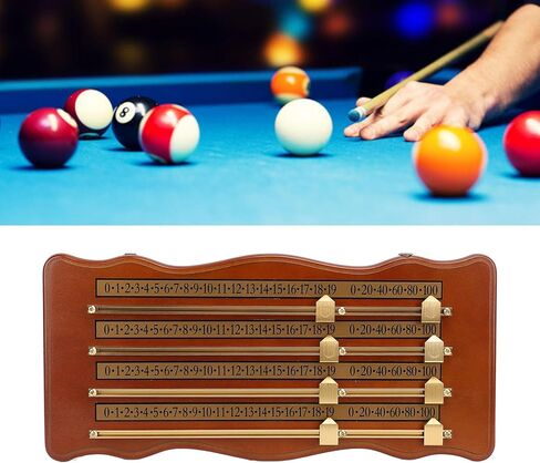 جهاز تسجيل ألعاب البلياردو الخشبي، ملحقات نادي البلياردو، مادة خشبية عالية الكثافة، لوحة تسجيل سنوكر ذات 4 مسارات، بني in Kuwait