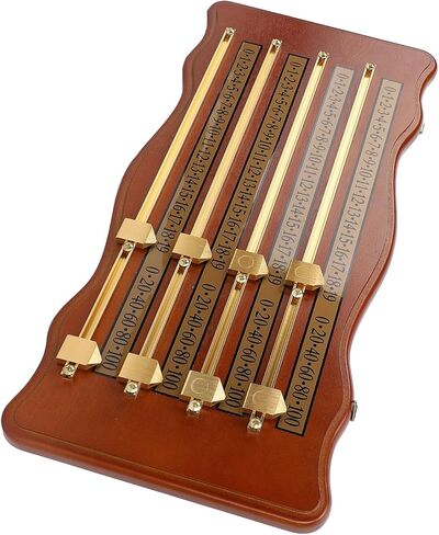 جهاز تسجيل ألعاب البلياردو الخشبي، ملحقات نادي البلياردو، مادة خشبية عالية الكثافة، لوحة تسجيل سنوكر ذات 4 مسارات، بني in Kuwait