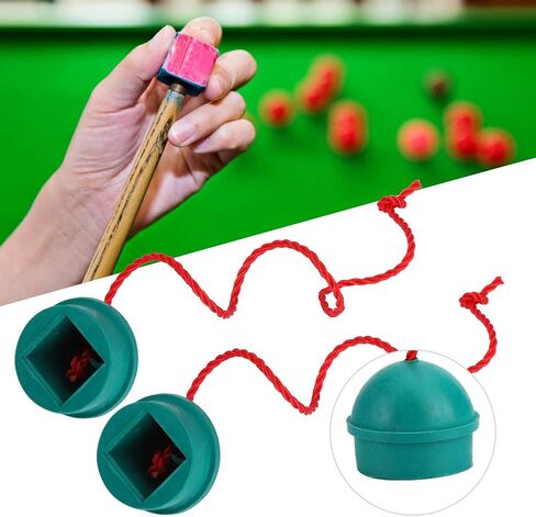 Green Rubber Billiard Chalk Holder, Lightweight Small Size, Cord Attachment, 4PCS, with Snooker Table Chalk Container for Billiard Table Accessories in Saudi Arabia