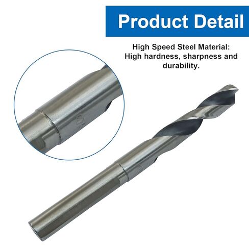 3 Pcs 17/32 HSSCO High Speed Steel M35 Twist Drill Bits with 1/2" Reduced Shank，Fractional Cobalt Silver and Deming Drill Bits for Stainless Steel in Saudi Arabia