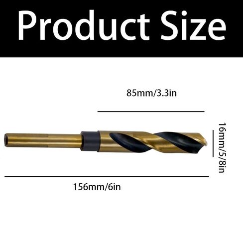 5/8 Inch Drill Bit, Reduced Shank Drill Bit Metal Cobalt High Speed Steel Drill Bit for Hardened Steel, Copper Plate, Iron Plate, Aluminum Plate, Woodworking DIY Projects in Saudi Arabia