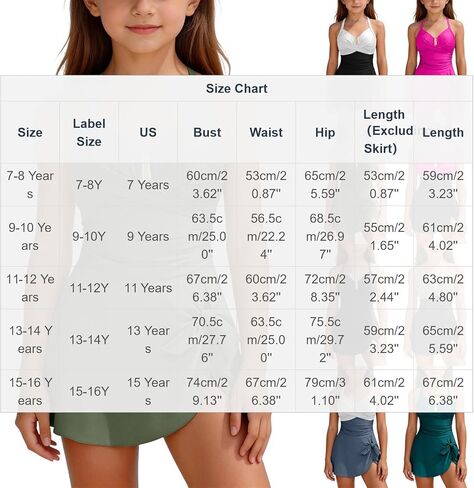 Girls Swimsuit One Piece Swim Dress Adjustable Straps Bathing Suit with Bottom Skirt in Saudi Arabia