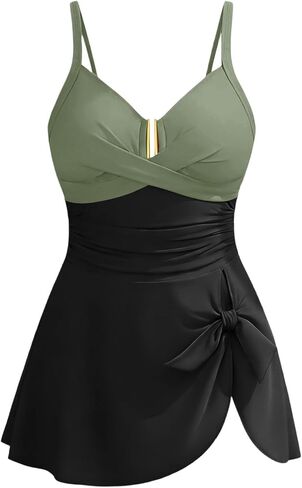 Girls Swimsuit One Piece Swim Dress Adjustable Straps Bathing Suit with Bottom Skirt in Saudi Arabia