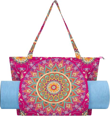 Mandala Yoga Mat Bag Large Yoga Bags and Carrier Fits All Your Stuff Yoga Tote Bags with Zipper Pocket Pilates Bag in Saudi Arabia