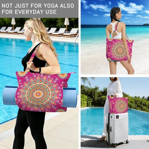 Mandala Yoga Mat Bag Large Yoga Bags and Carrier Fits All Your Stuff Yoga Tote Bags with Zipper Pocket Pilates Bag in Saudi Arabia