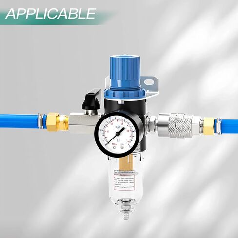 1/4" NPT Inlet AFR2000 Air Filter Pressure Regulator Kit, 0 to 150 Psi Gauge, 5 Micron Brass Element for Air Tool Compressor Filter and Spray Paint Gun in Kuwait