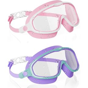 Aegend Swim Goggles for Kids Youth 3-14 - 2 Pack Wide Frame Anti-Fog Anti-UV Clear Vision Goggles for Swimming in Kuwait