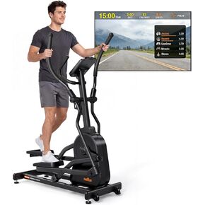 آلة التمرين البيضاوية من THERUN، آلة بيضاوية للاستخدام المنزلي، آلات تدريب بيضاوية مغناطيسية مع خطوة 20 بوصة ومقاومة 32 مستوى، تحميل 350 رطل، مستشعر النبض، اتصال التطبيق in Kuwait