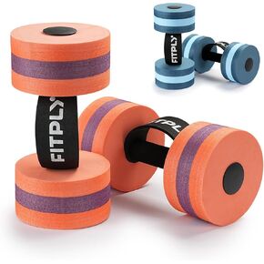 Water Weights Aquatic Pool Dumbbells for Swimming Exercise - EVA Foam Swim Pool Weights with Handle Strip, 2PCS Lightweight Water Dumbbells, Aerobics Swimming Exercise Equipment in Saudi Arabia