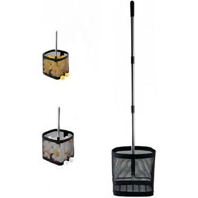 قادوس مسترد الكرة مع حامل علوي، جزء علوي خفيف الوزن لالتقاط الكرة مع مقبض قابل للتعديل مقاس 30-40 بوصة وحزام كتف، جامع كرات محمول لكرات المخلل والتنس وتنس الطاولة in Kuwait