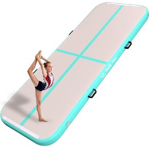 بساط جمباز قابل للنفخ بطول 6.6 أقدام/10 أقدام بساط تدريب بمسار هوائي بسمك 4/8 بوصة مع مضخة كهربائية للاستخدام المنزلي/السقوط/صالة الألعاب الرياضية/التدريب/التشجيع/المياه/اليوغا in Kuwait