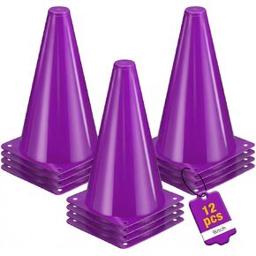 12pcs Cones 9 Inch Soccer Cones and Plastic Traffic Cones, Durable Cones for Sports Training, Ideal for Soccer, Basketball, Football, Skating, and Agility Drills Practice in Kuwait
