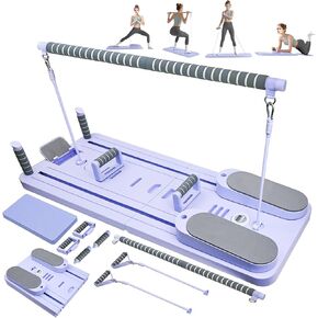 مجموعة بيلاتيس ريفورمر قابلة للطي، لوح بيلاتيس مع حامل هاتف، آلة بيلاتيس ريفورمر متعددة الأغراض، معدات لوح منزلق بيلاتيس منزلية محمولة للتمرين المنزلي، اللياقة البدنية، التمارين الرياضية، عضلات البطن in Kuwait