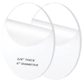 قطعتان من ورقة أكريليك دائرية شفافة مقاس 1/8 بوصة، ورقة زجاج شبكي بقطر 6 بوصة، مستديرة لأقراص الكيك، سطح طاولة زجاج شبكي، خلفيات أكريليك وحرف مشاريع العرض اليدوية in Kuwait