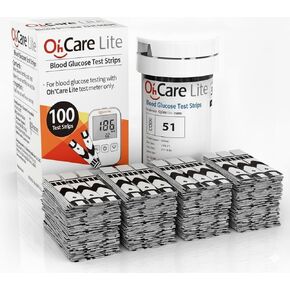 مجموعة Oh'Care Lite مكونة من 100 شريط اختبار لجهاز قياس نسبة السكر في الدم in Kuwait