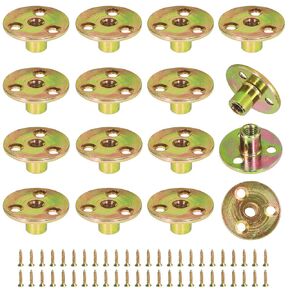 FoDau770 5/16"-18 صامولة على شكل حرف T مع براغي، صواميل على شكل حرف T من الفولاذ الكربوني المطلي بالزنك، مثبت تثبيت بخيط أنثى للأثاث الخشبي ومشروع DIY - 16 مجموعة (64 قطعة) in Kuwait