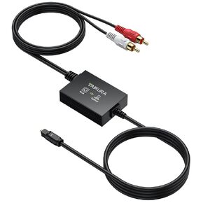 Analog to Digital Audio Converter Plug and Play RCA to Optical ADC Converter, 48KHz PCM Output, with 1.1 M RCA and 1 M Optical One-Piece Cable for Turntable CD Player to Soundbar in Kuwait