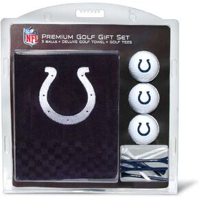 مجموعة هدايا فريق الجولف NFL Indianapolis Colts: منشفة جولف مطرزة، 3 كرات جولف، و14 تيشيرت جولف مقاس 2-3/4 بوصة، منشفة ثلاثية الطي مقاس 16 بوصة × 22 بوصة و100% قطن in Saudi Arabia