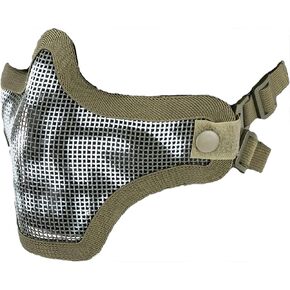 Evike Airsoft - Matrix Iron Face Carbon Steel Mesh Striker V1 Lower Half Face Pro (Color: OD Green/Skull) in Kuwait