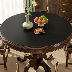 مفرش طاولة جلدي دائري - وسادة طاولة مقاومة للماء والحرارة، واقي طاولة غير قابل للانزلاق لطاولة الطعام وطاولة القهوة والمطبخ، غطاء طاولة مستديرة سهل التنظيف للاستخدام المنزلي والخارجي (31.5 بوصة × 31.5 بوصة) in Kuwait