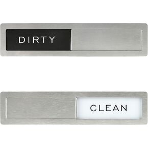 Dishwasher Magnet Clean Dirty Indicator, Stainless Steel Slide Sign, Dual Magnetic & Adhesive Mount, Millennial Gray White, Durable Kitchen Appliance Accessory in Saudi Arabia
