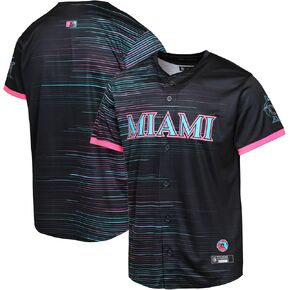 قميص جيرسي فارغ من Outerstuff MLB Miami Marlins للأطفال الصغار 12M-4T Black City Connect in Kuwait