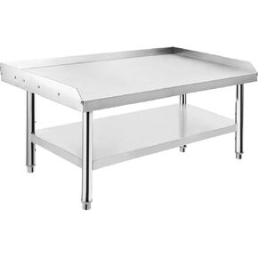 Stainless Steel 24x24x24 Inch Equipment Grill Stand Table, 660 Lbs Top & Bottom Shelf, Adjustable Legs, 2" Edge Baffle, for Hotel, Home, Commercial Restaurant Kitchen in Kuwait