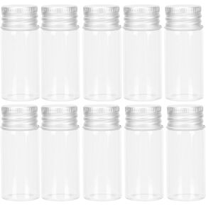 10Ml 10Pcs Mini Glass Essential Oil Bottles with Aluminum Screw Caps, Sealed Cosmetic Liquid Dispensers, Medical-Grade Vials for Sample Storage and Laboratory Use in Saudi Arabia