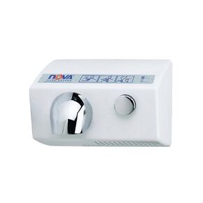 World Dryer Nova 5 0112 Aluminum White Push Button Hand Dryer - 120V in Kuwait