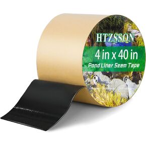 شريط التماس بطانة البركة 4 × 40 بوصة - شريط لاصق بوتيل مزدوج الجوانب لبطانات EPDM، رقعة إصلاح مقاومة للماء للبرك وبرك الأسماك وميزات المياه والمناظر الطبيعية الخارجية (أسود) in Kuwait