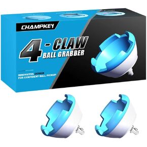 CHAMPKEY 4-Claw Pressure Golf Ball Grabber 2 Pack - مسترد كرة جولف ممتاز للمضرب - الجزء العلوي من منتقي كرة الجولف المطاطي - فقط من أجل مقابض نهاية الفتحة (غير مناسبة لمقابض نهاية الفتحة المعدنية) in Kuwait