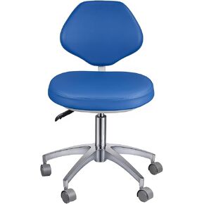 Ergonomic Medical Stool with Backrest - Heavy Duty Rolling Dental Chair with 45° Tilt Support, Adjustable Height Microfiber Leather Hydraulic Stool for Salon, Spa, Clinic, Office (Blue) in Kuwait