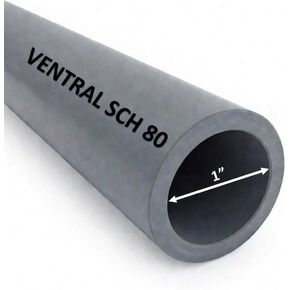 VENTRAL Schedule 80 PVC Pipe 1 Inch (1.315 OD), Grey, Cut Lengths for Industrial, Plumbing, Chemical, High-pressure (96 Inches Long) in Kuwait