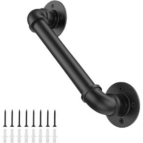 Willstar 9FT Industrial Staircase Handrail Non-Slip Pipe Bar Foot Rail Wall Mount Stair Rail Vintage Grab Bar for Steps Black Iron Pipe Handrail for Outdoor Indoor Stairs Loft Porch Hand Rail (9ft) in Saudi Arabia