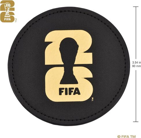 Official FIFA World Cup 2026 Edition - 8oz Whiskey Glass & Leather Coasters Gift Set - 2 of Each - Perfect for Parties, Bars, Tailgates, Mancaves & Gamedays - Once in a Lifetime Drinkware Set in Saudi Arabia