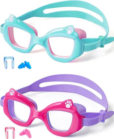 EverSport Kids Swim Goggles 2 Pack, Anti-Fog, Leakproof, Anti-UV, Wide View, No-Pull Strap, Ages 3-14, Boys Girls & Toddler in Kuwait