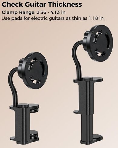 TECHO Magnetic Guitar Phone Holder Mount, Adjustable & Rotatable Clamp for Guitars, Ukuleles, And Basses, Ideal for Sheet Music, Chords, Teaching Videos, Live Streaming & Recording in Kuwait