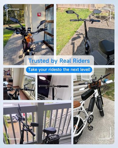 مرآة الدراجة، مرايا دراجة المقود، عدسة زجاجية عالية الدقة مقاومة للخدش، مرايا خلفية آمنة قابلة للدوران 360 درجة وقابلة للطي، مرآة رؤية خلفية للدراجة للسكوتر، الدراجة الإلكترونية، ملحقات الدراجة (زوج واحد) in Kuwait