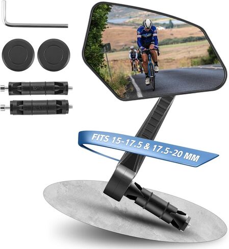 مرآة رؤية خلفية للدراجة قابلة للطي بزاوية 360 درجة وقابلة للتعديل تناسب القطر الداخلي 15-20 مم، لسكوتر الدراجة الإلكترونية على الطرق الجبلية للبالغين (عالمية لليسار واليمين) in Kuwait