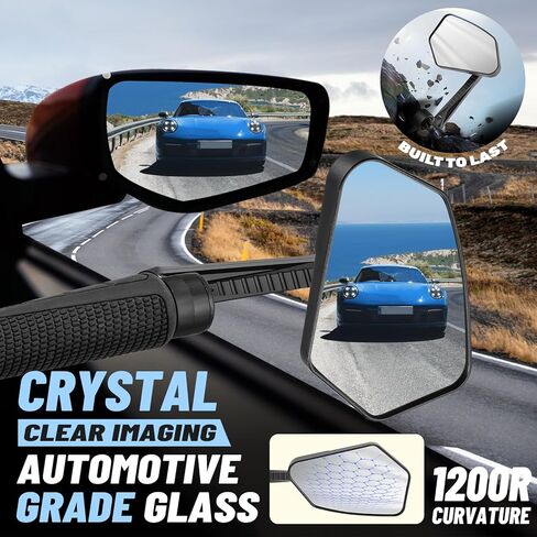 مرآة رؤية خلفية للدراجة قابلة للطي بزاوية 360 درجة وقابلة للتعديل تناسب القطر الداخلي 15-20 مم، لسكوتر الدراجة الإلكترونية على الطرق الجبلية للبالغين (عالمية لليسار واليمين) in Kuwait